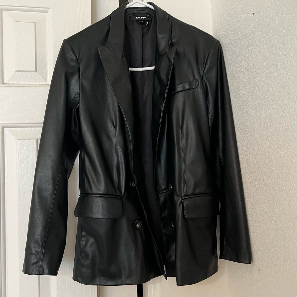 DKNY leather blazer